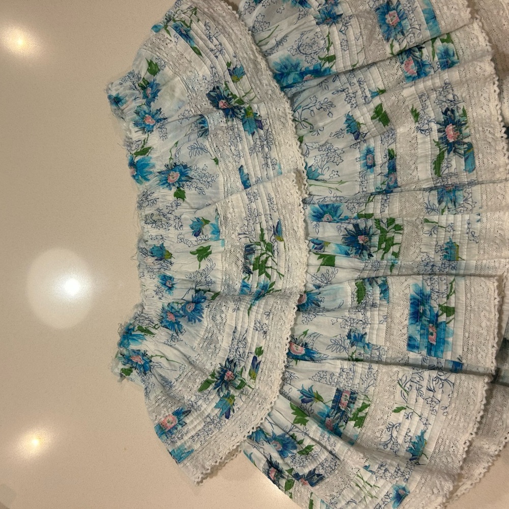 LoveShackFancy Blue and White Floral Quilt - Picture 3 of 3